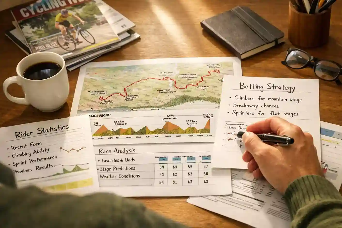 Strategie planning voor wielerweddenschappen